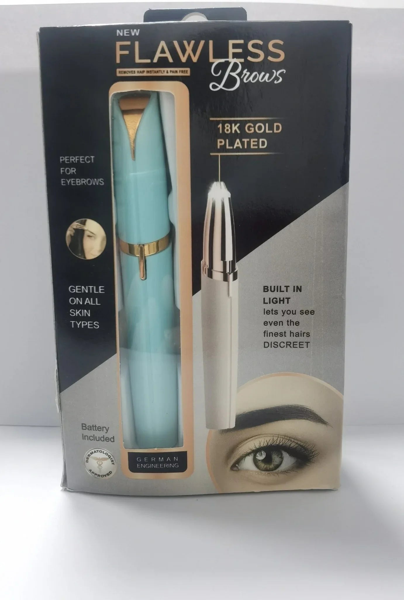 Painless Mini Electric Eyebrow Trimmer with LED Light - Zentelle Beauty