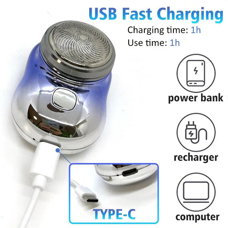 Mini Cordless Electric USB Shaver for Men - Wet/Dry, Painless & Portable - Zentelle Beauty
