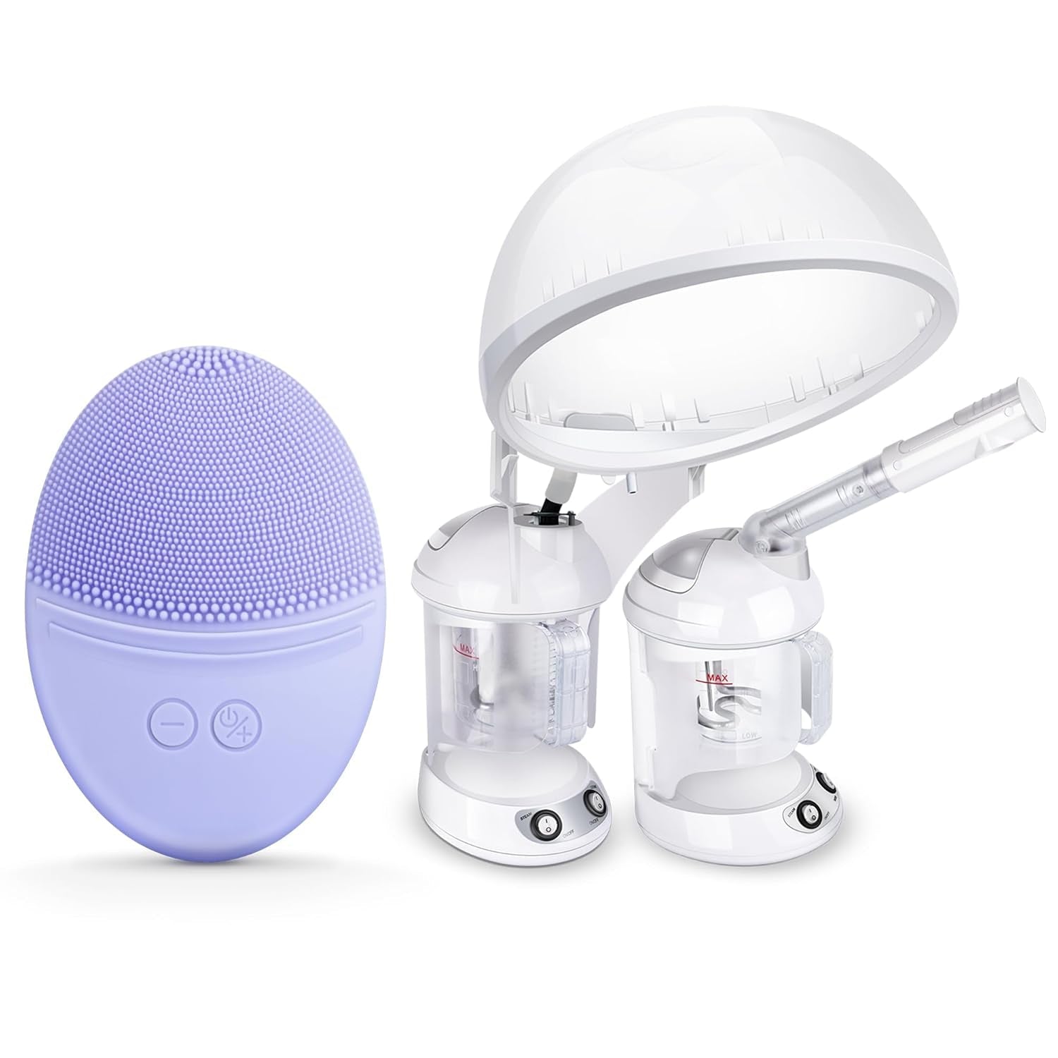 303 Facial Cleansing Brush Violet Bundled Hair Steamer - Zentelle Beauty
