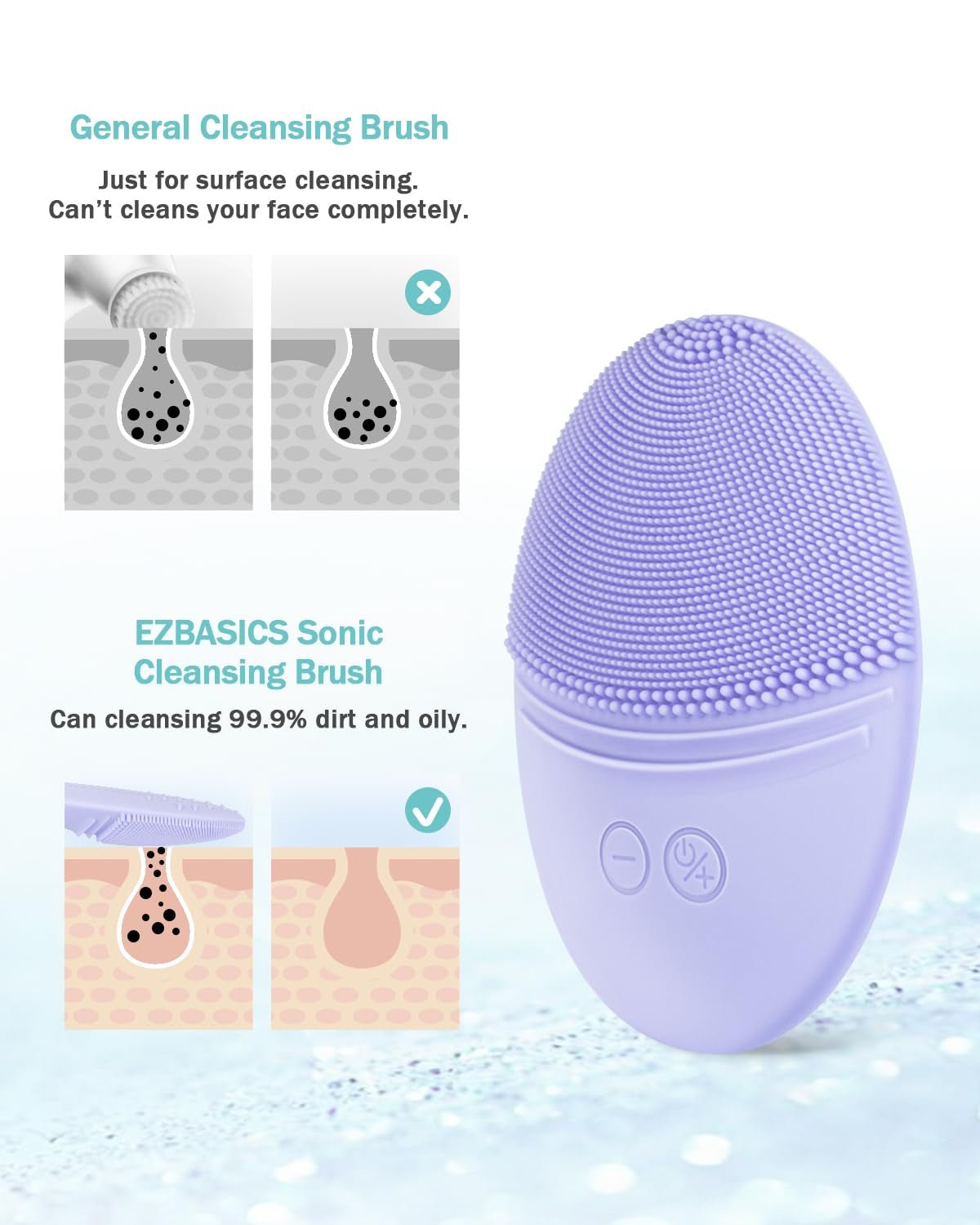 303 Facial Cleansing Brush Violet Bundled Hair Steamer - Zentelle Beauty