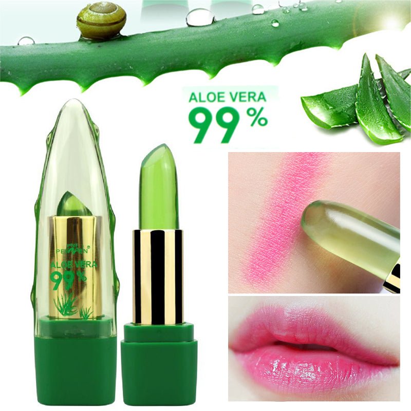 Aloe Vera Gel Color Changing Lipstick Gloss Moisturizer Anti - drying Desalination Fine - grain Lip Blam Care - Zentelle Beauty