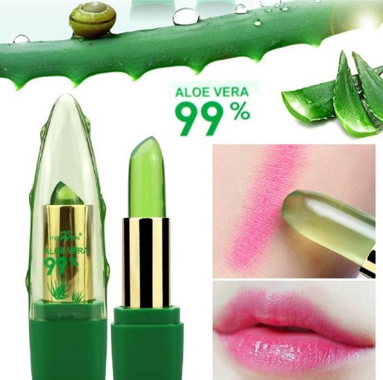 Aloe Vera Gel Color Changing Lipstick Gloss Moisturizer Anti - drying Desalination Fine - grain Lip Blam Care - Zentelle Beauty