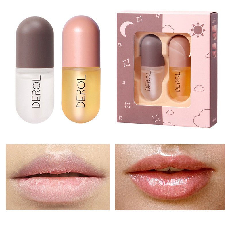 Day Night Instant Volume Lip Plumper Oil Clear Lasting Nourishing Repairing Reduce Lip Fine Line Care Lip Beauty Cosmetic - Zentelle Beauty