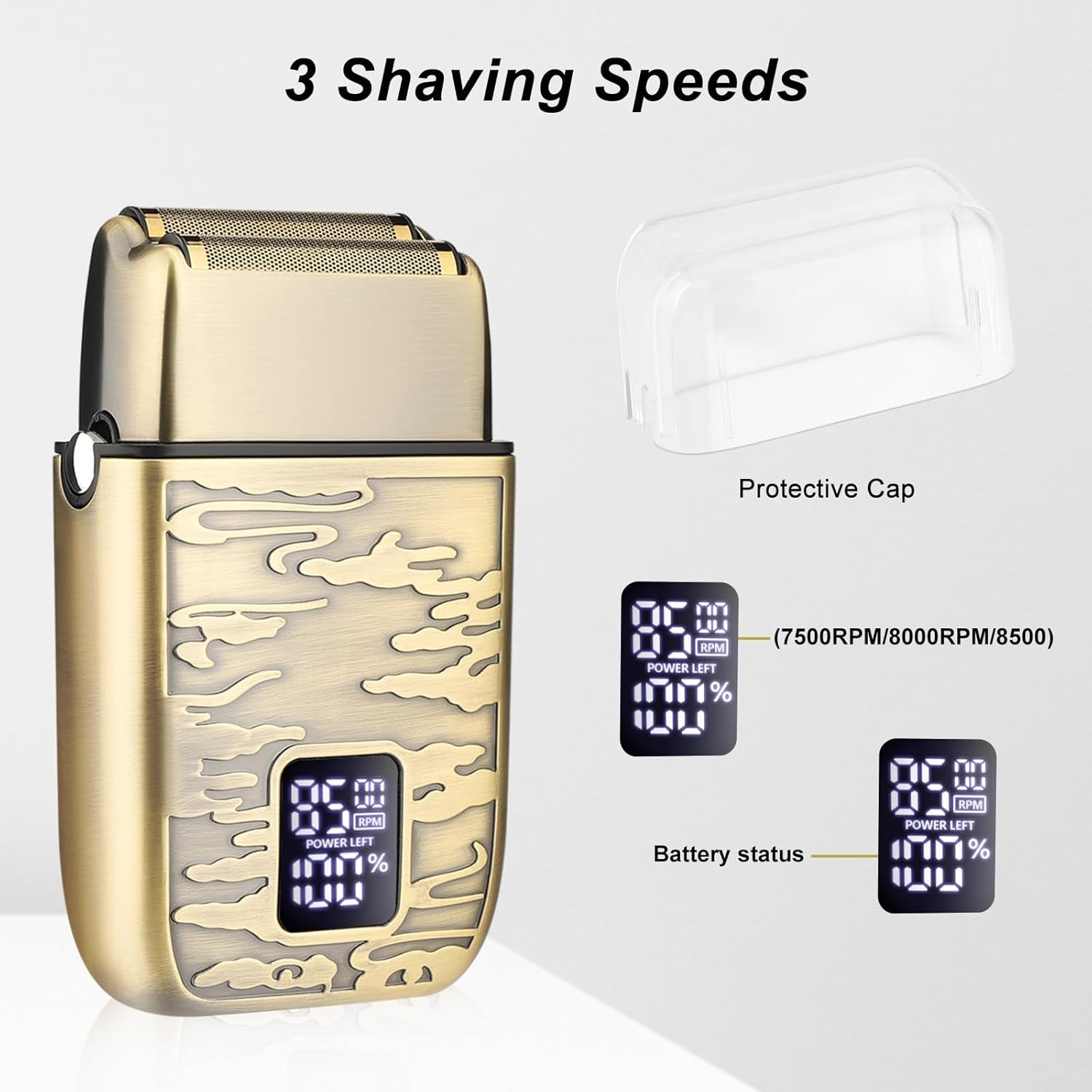 Electric Razor, Double Foil, Foil Shavers for Men,Electric Shavers for Men,Cordless Barber Shaver Beard Trimmer - Zentelle Beauty