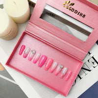 GGddsha Nails Handmade Pmma Acrylic Nails Press On NailsShort Reusable Fake False Nails Kit With Box Gifts ForWomen,Blush Elegance - Zentelle Beauty