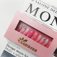 GGddsha Nails Handmade Pmma Acrylic Nails Press On NailsShort Reusable Fake False Nails Kit With Box Gifts ForWomen,Blush Elegance - Zentelle Beauty