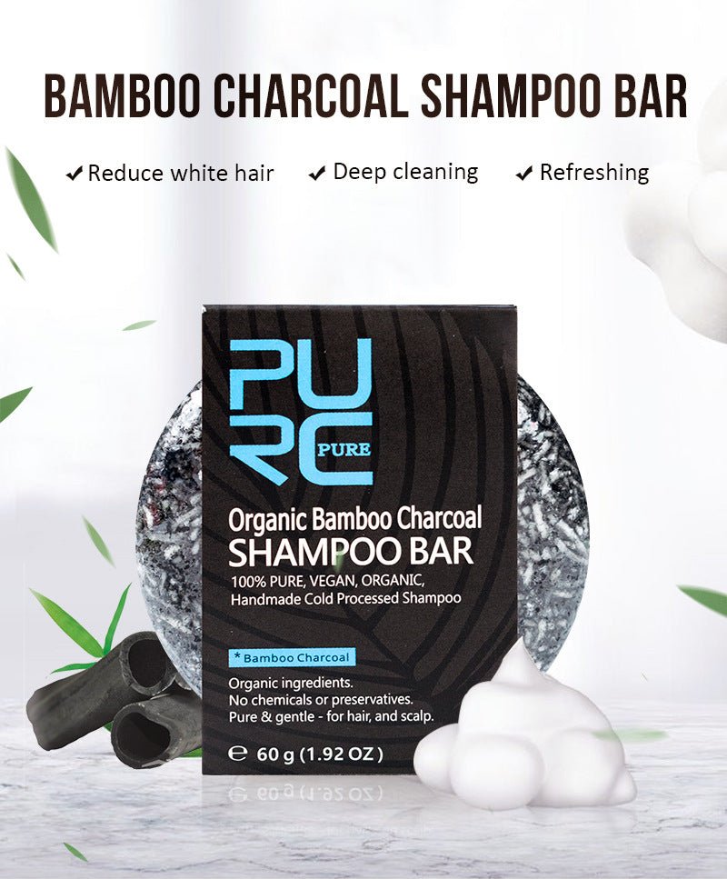 Hand - Extracted Soap Shampoo Bamboo Charcoal Shampoo Soap - Zentelle Beauty