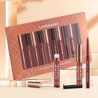 12 Pc Lip Liner & Matte Lipstick Set - Waterproof, Long Lasting Beauty Cosmetics Gift - Zentelle Beauty