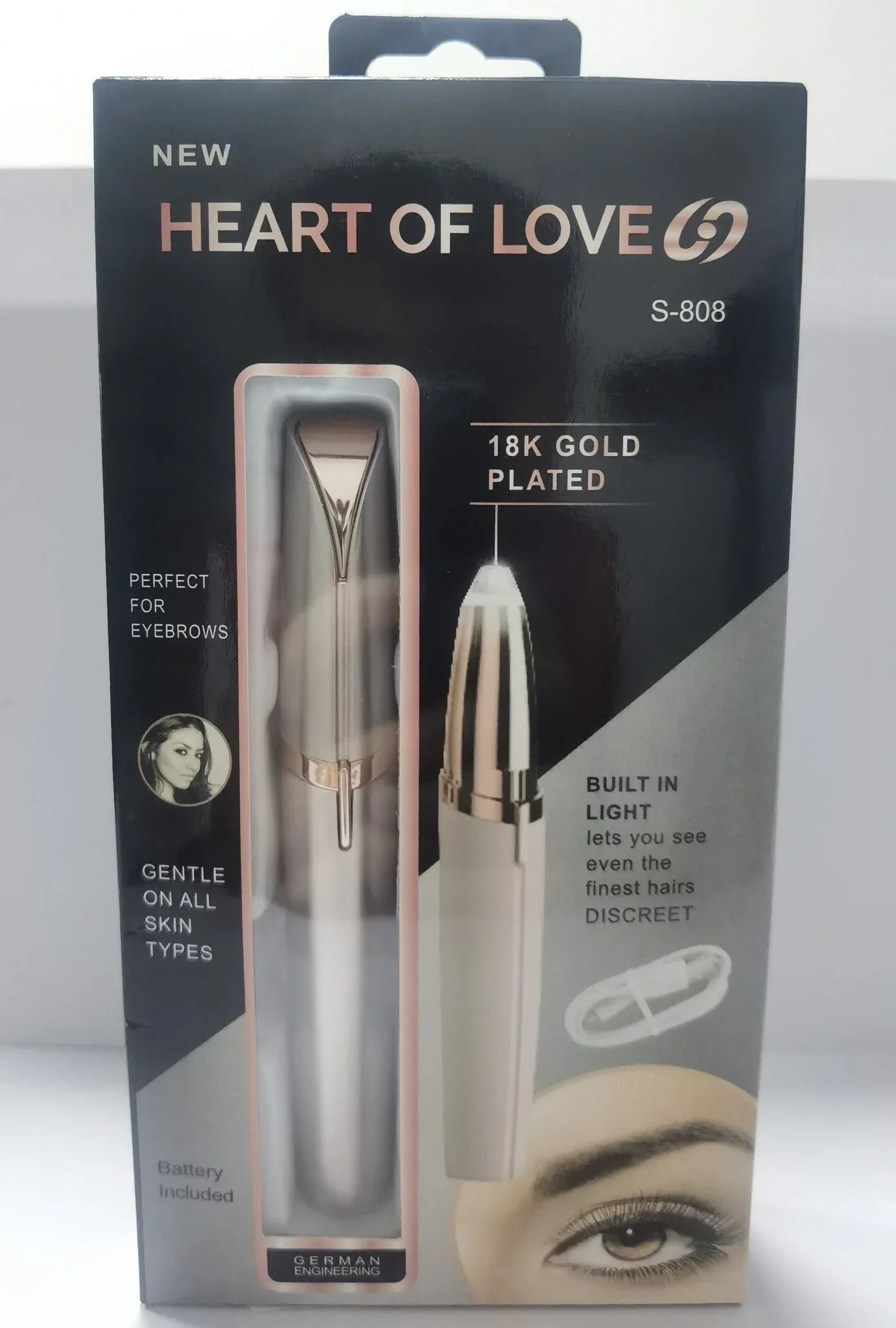 Painless Mini Electric Eyebrow Trimmer with LED Light - Zentelle Beauty