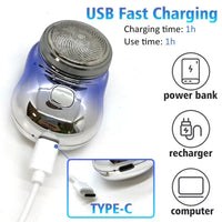 Mini Cordless Electric USB Shaver for Men - Wet/Dry, Painless & Portable - Zentelle Beauty