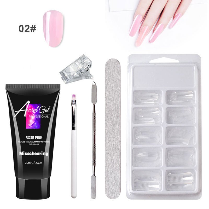 Painless Extension Gel Nail Art Without Paper Holder Quick Model Painless Crystal Gel Set - Zentelle Beauty