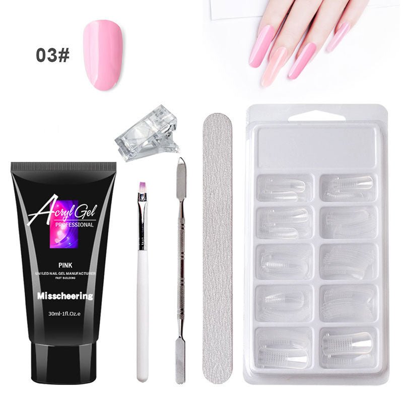 Painless Extension Gel Nail Art Without Paper Holder Quick Model Painless Crystal Gel Set - Zentelle Beauty