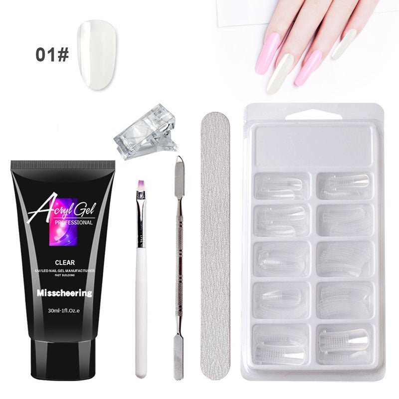 Painless Extension Gel Nail Art Without Paper Holder Quick Model Painless Crystal Gel Set - Zentelle Beauty
