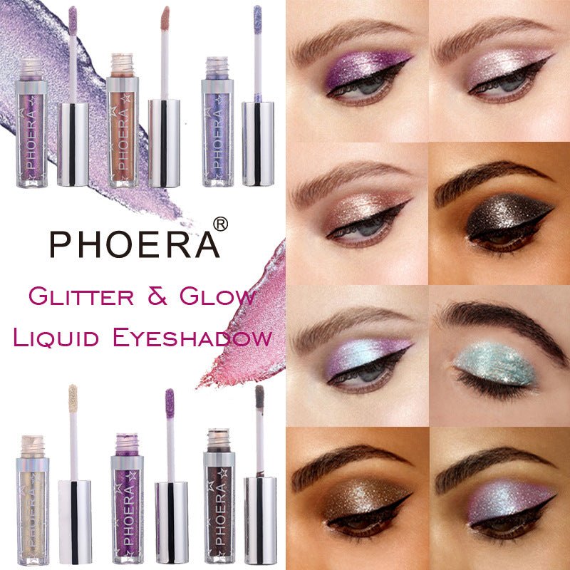 PHOERA Magnificent Metals Glitter and Glow Liquid Eyeshadow 12 Colors - Zentelle Beauty