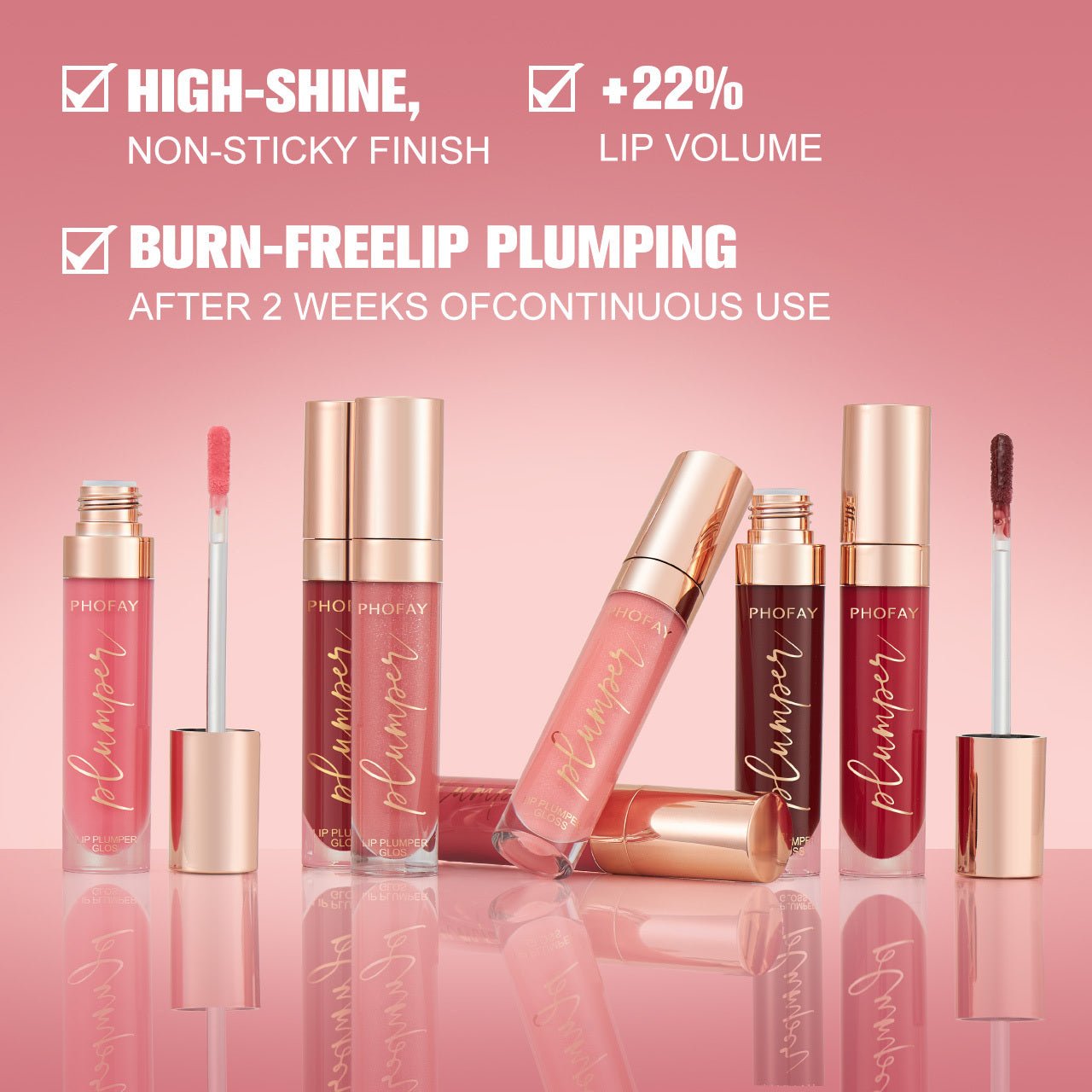PHOFAY Shiny Lip Plumper Gloss - Zentelle Beauty