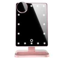 Touch Screen Makeup Mirror With 20 LED Light Bluetooth Music Speaker 10X Magnifying Mirrors Lights - Zentelle Beauty